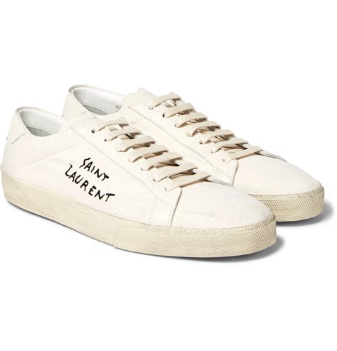 ysl white leather sneakers|saint laurent slip on sneakers.